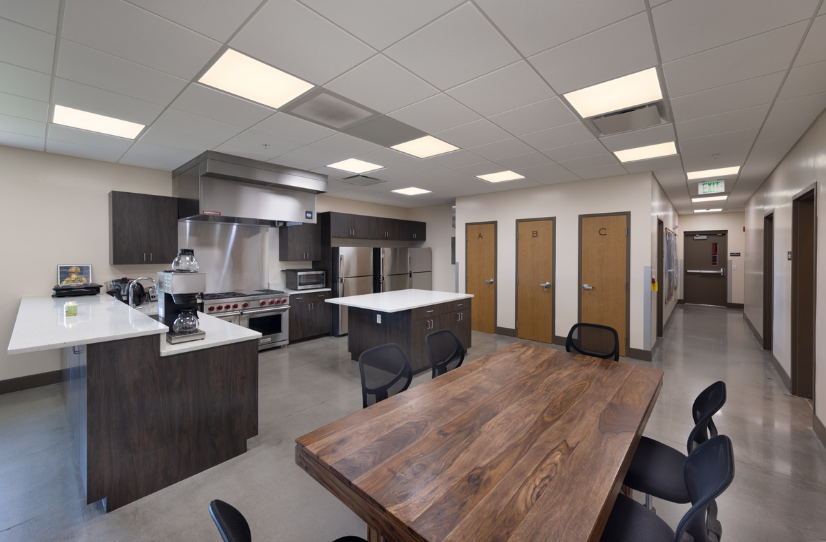 Interior design view of the living area of Fire and Rescue Station 106 Lehigh Acres, FL.